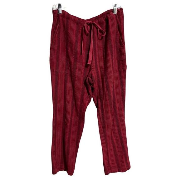 Sundance Shobu Striped Cotton Pants Women’s Small Red Black Drawstring Lined - Picture 4 of 12